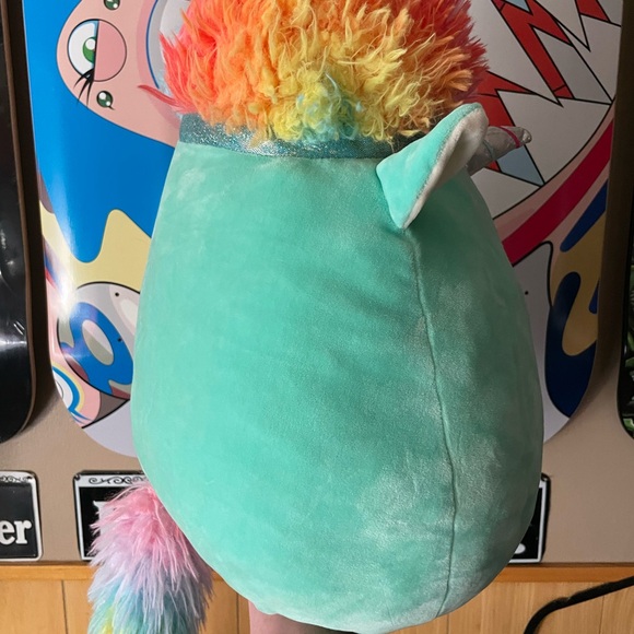 Squishmallows Teal Unicorn with Rainbow Mane Kennedy - Picture 2 of 4